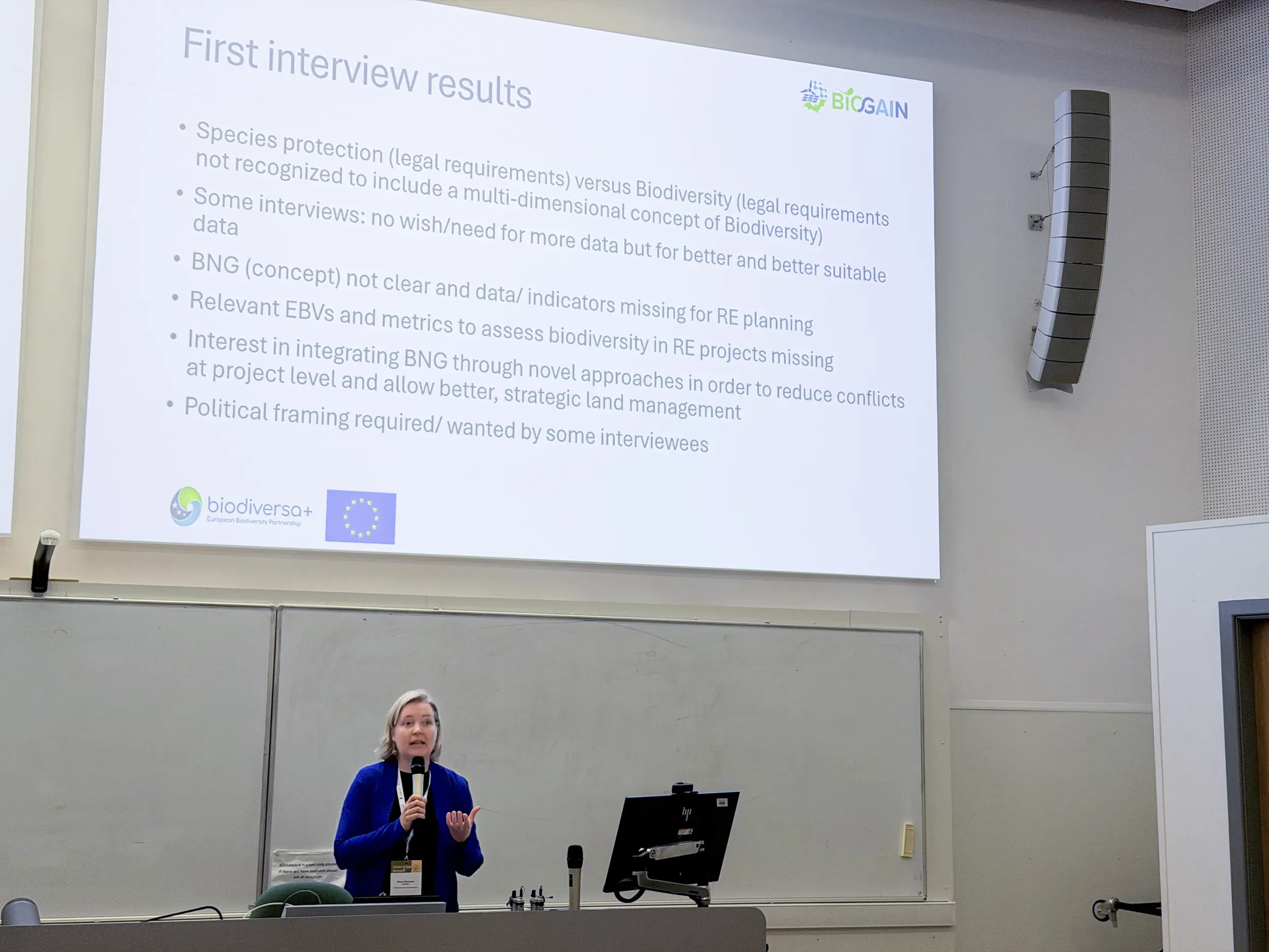 Gesa Geißler presenting preliminary stakeholder interview results.
